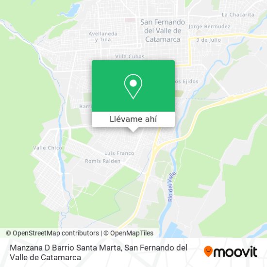 Mapa de Manzana D Barrio Santa Marta