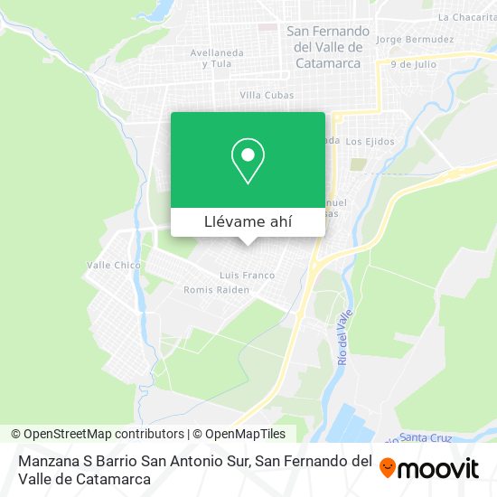 Mapa de Manzana S Barrio San Antonio Sur
