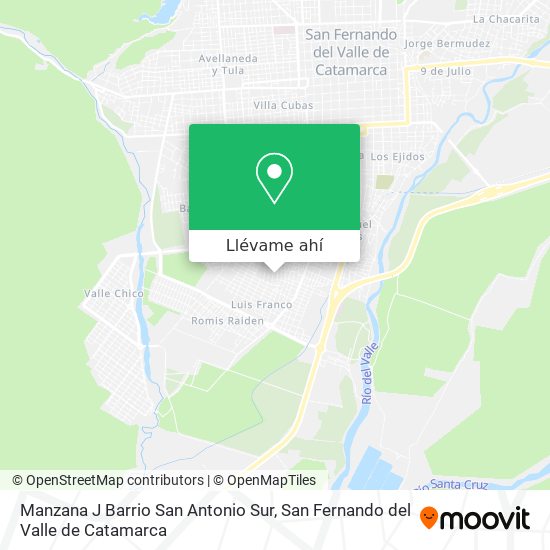 Mapa de Manzana J Barrio San Antonio Sur