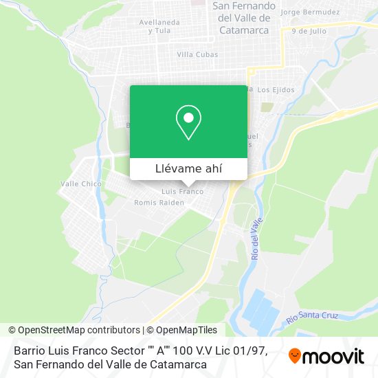 Mapa de Barrio Luis Franco Sector "" A"" 100 V.V  Lic 01 / 97