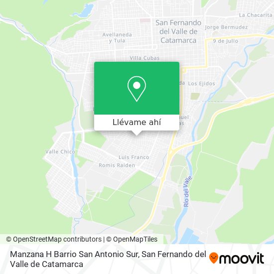 Mapa de Manzana H Barrio San Antonio Sur