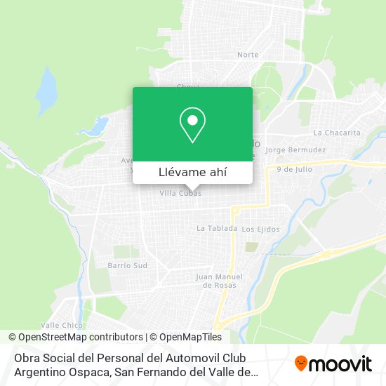 Mapa de Obra Social del Personal del Automovil Club Argentino Ospaca