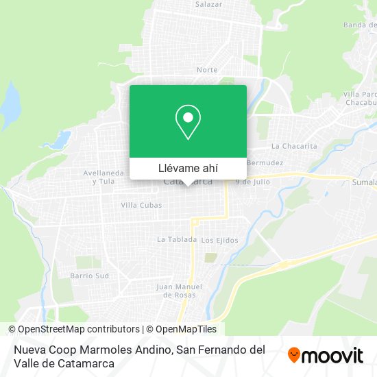 Mapa de Nueva Coop Marmoles Andino
