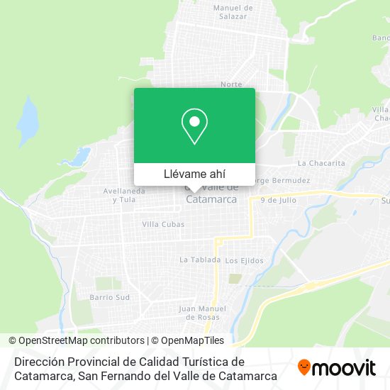 Mapa de Dirección Provincial de Calidad Turística de Catamarca