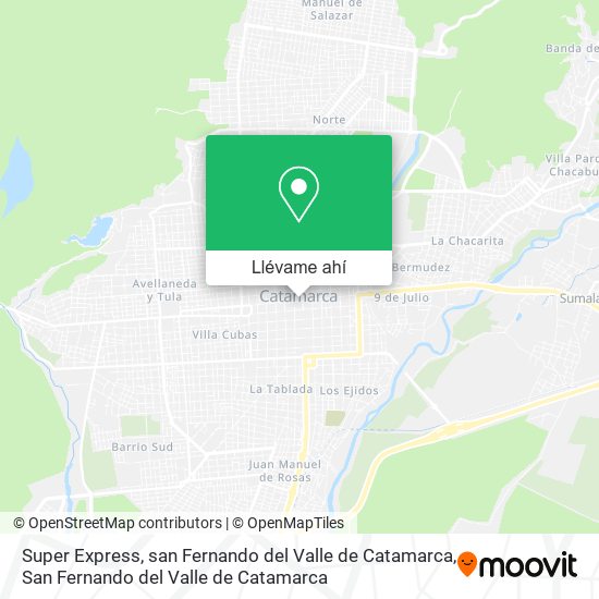 Mapa de Super Express, san Fernando del Valle de Catamarca