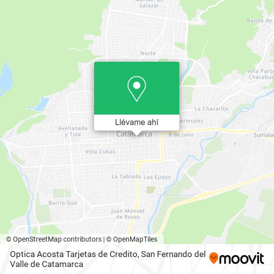 Mapa de Optica Acosta Tarjetas de Credito