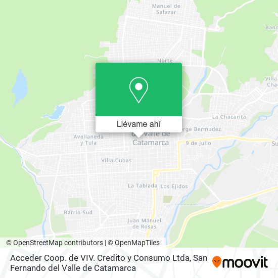 Mapa de Acceder Coop. de VIV. Credito y Consumo Ltda