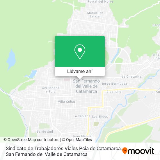 Mapa de Sindicato de Trabajadores Viales Pcia de Catamarca