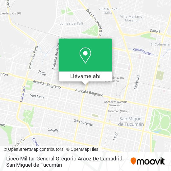 Mapa de Liceo Militar General Gregorio Aráoz De Lamadrid