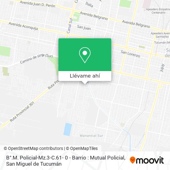 Mapa de B°.M. Policial-Mz.3-C.61- 0 - Barrio : Mutual Policial