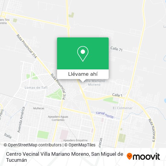 Mapa de Centro Vecinal Villa Mariano Moreno