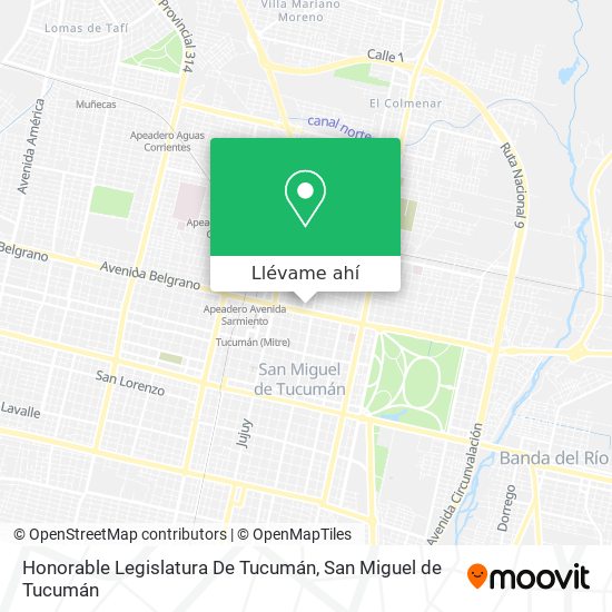 Mapa de Honorable Legislatura De Tucumán