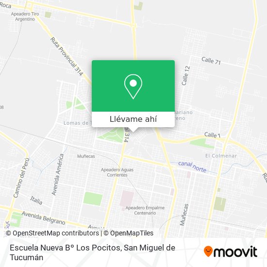 Mapa de Escuela Nueva Bº Los Pocitos