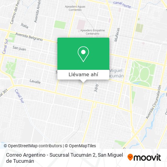 Mapa de Correo Argentino - Sucursal Tucumán 2