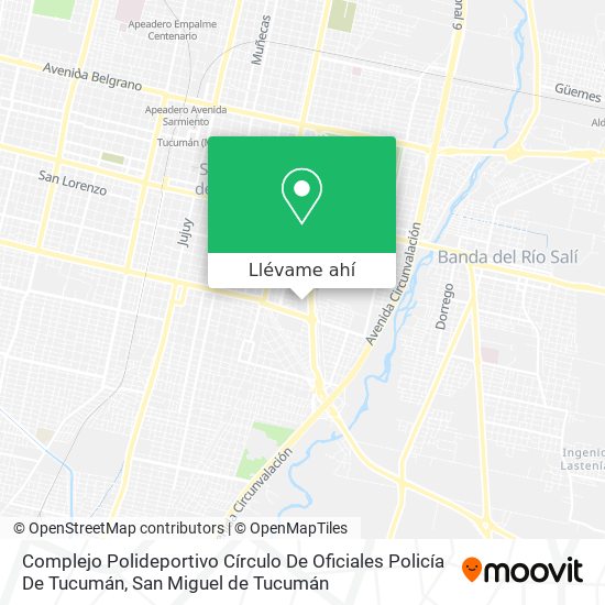 Mapa de Complejo Polideportivo Círculo De Oficiales Policía De Tucumán