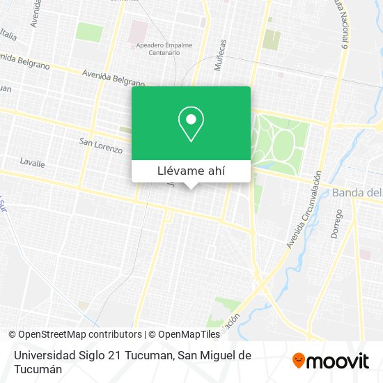 Mapa de Universidad Siglo 21 Tucuman