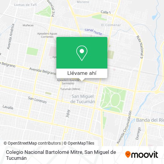 Mapa de Colegio Nacional Bartolomé Mitre