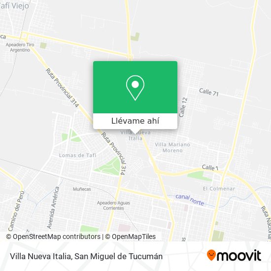 Mapa de Villa Nueva Italia