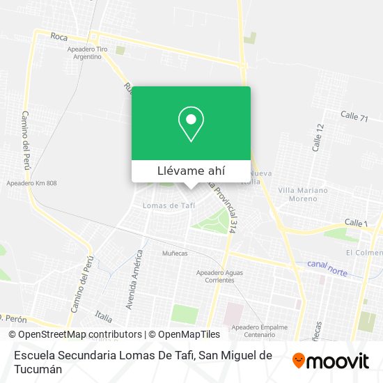 Mapa de Escuela Secundaria Lomas De Tafi