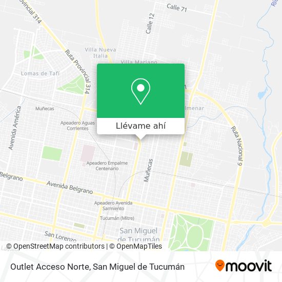 Mapa de Outlet Acceso Norte