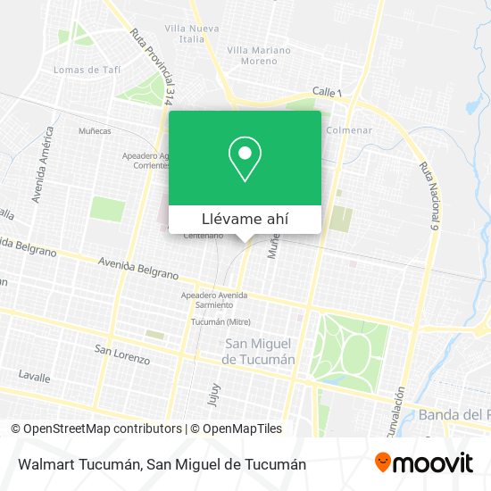 Mapa de Walmart Tucumán