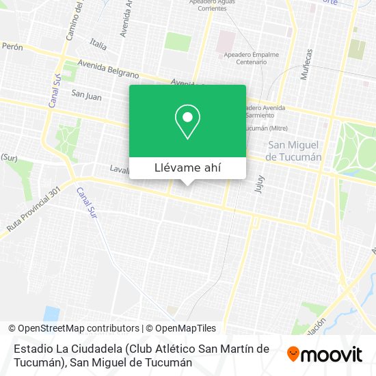 Mapa de Estadio La Ciudadela (Club Atlético San Martín de Tucumán)