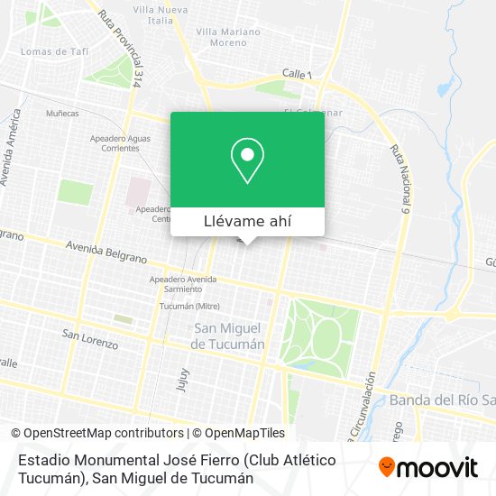 Mapa de Estadio Monumental José Fierro (Club Atlético Tucumán)