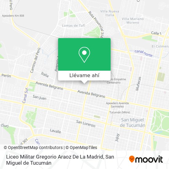 Mapa de Liceo Militar Gregorio Araoz De La Madrid