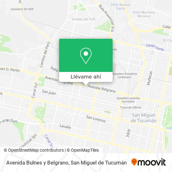 Mapa de Avenida Bulnes y Belgrano