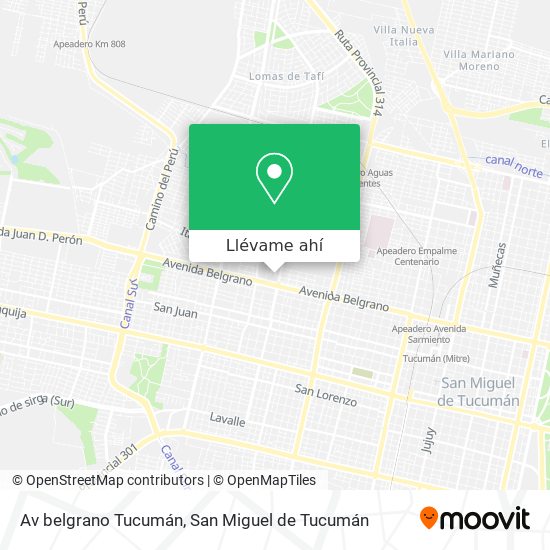 Mapa de Av belgrano Tucumán