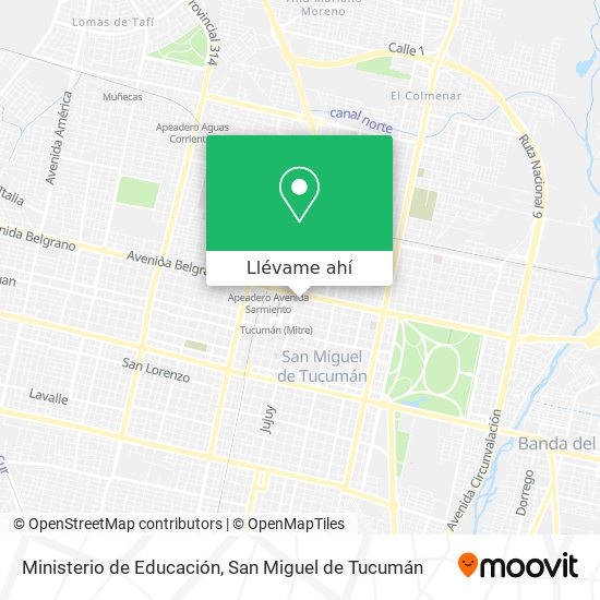 Mapa de Ministerio de Educación