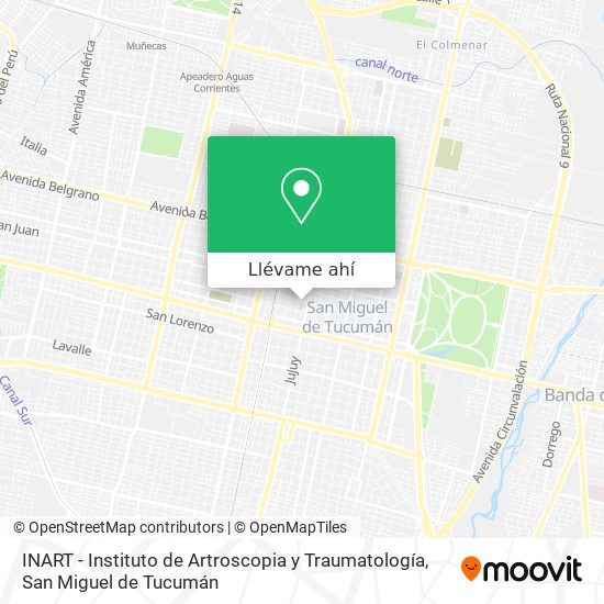 Mapa de INART - Instituto de Artroscopia y Traumatología