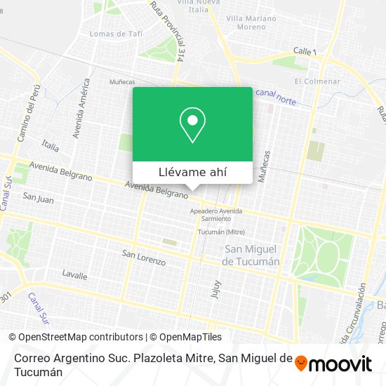 Mapa de Correo Argentino Suc. Plazoleta Mitre