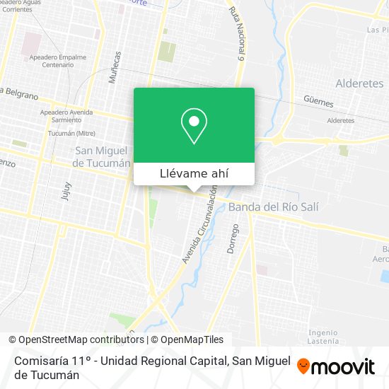 Mapa de Comisaría 11º - Unidad Regional Capital