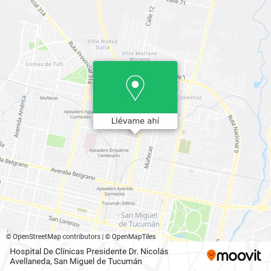 Mapa de Hospital De Clínicas Presidente Dr. Nicolás Avellaneda