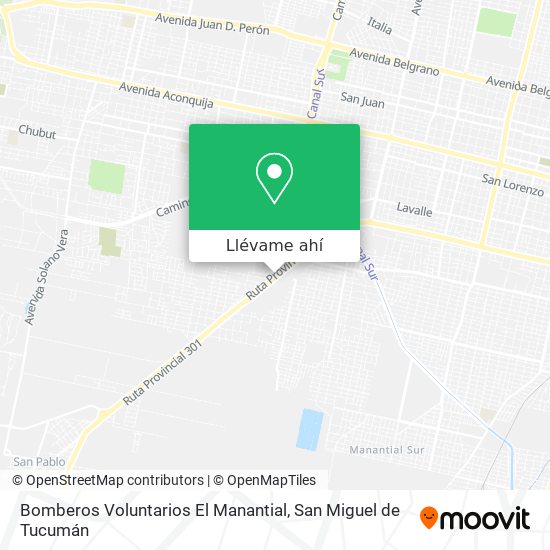 Mapa de Bomberos Voluntarios El Manantial