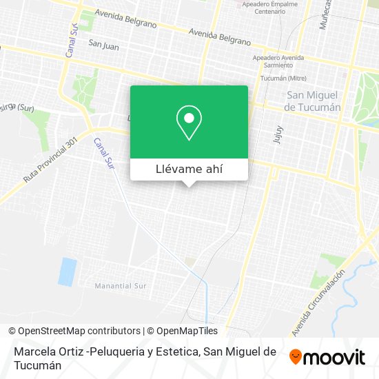 Mapa de Marcela Ortiz -Peluqueria y Estetica