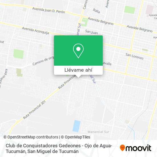Mapa de Club de Conquistadores Gedeones - Ojo de Agua- Tucumán