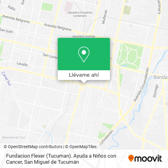 Mapa de Fundacion Flexer (Tucuman). Ayuda a Niños con Cancer