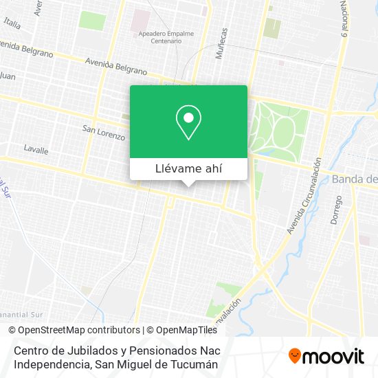 Mapa de Centro de Jubilados y Pensionados Nac Independencia