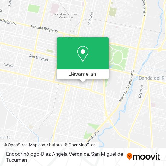 Mapa de Endocrinólogo-Diaz Angela Veronica