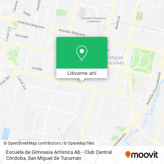 Mapa de Escuela de Gimnasia Artística Ab - Club Central Córdoba