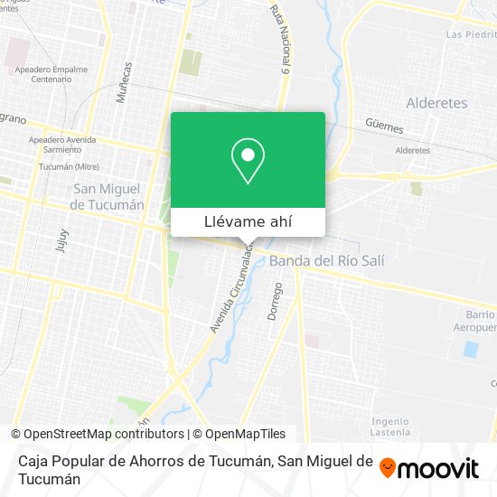 Mapa de Caja Popular de Ahorros de Tucumán