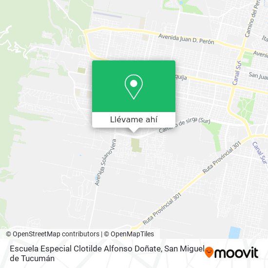 Mapa de Escuela Especial Clotilde Alfonso Doñate