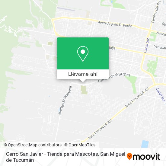 Mapa de Cerro San Javier - Tienda para Mascotas