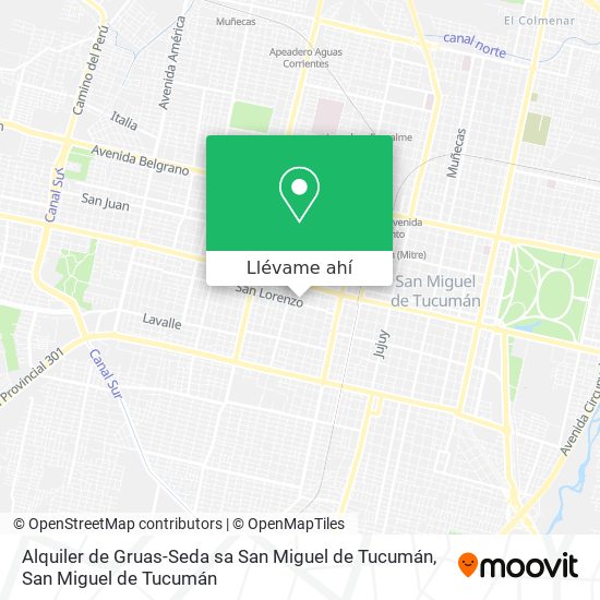 Mapa de Alquiler de Gruas-Seda sa San Miguel de Tucumán