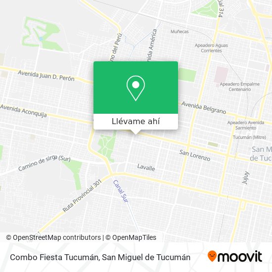 Mapa de Combo Fiesta Tucumán