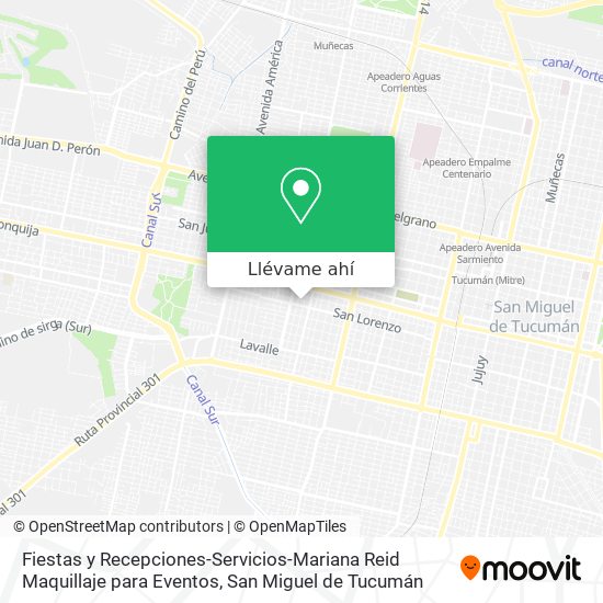 Mapa de Fiestas y Recepciones-Servicios-Mariana Reid Maquillaje para Eventos