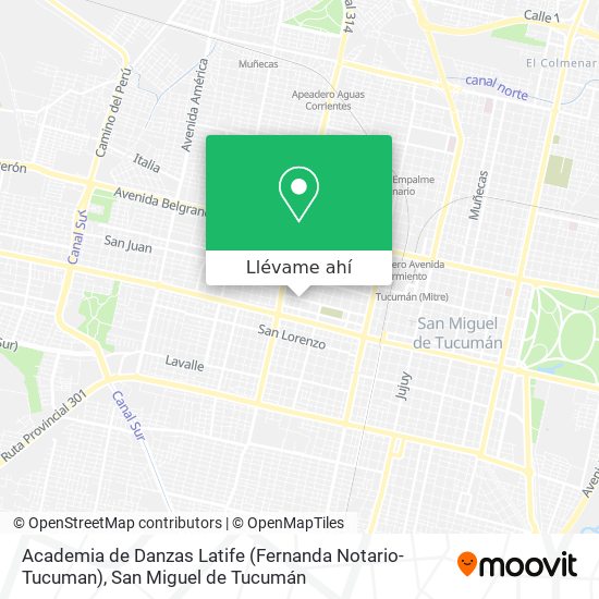 Mapa de Academia de Danzas Latife (Fernanda Notario- Tucuman)