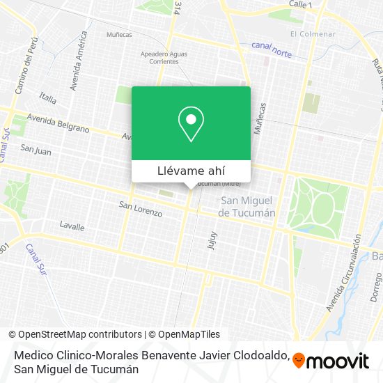 Mapa de Medico Clinico-Morales Benavente Javier Clodoaldo